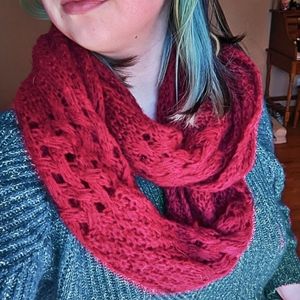 Red Mixit Infinity Scarf | Large Knit